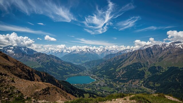 Breathtaking views of towering peaks in a northern mountainous region