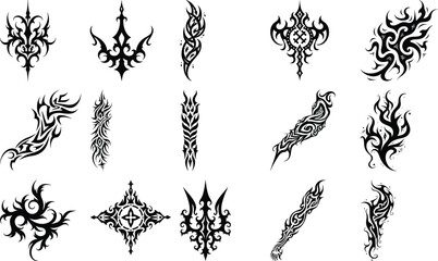 Tribal Tattoo Design tribal tattoo, abstract tattoo, black ink tattoo, arm  vector bundle