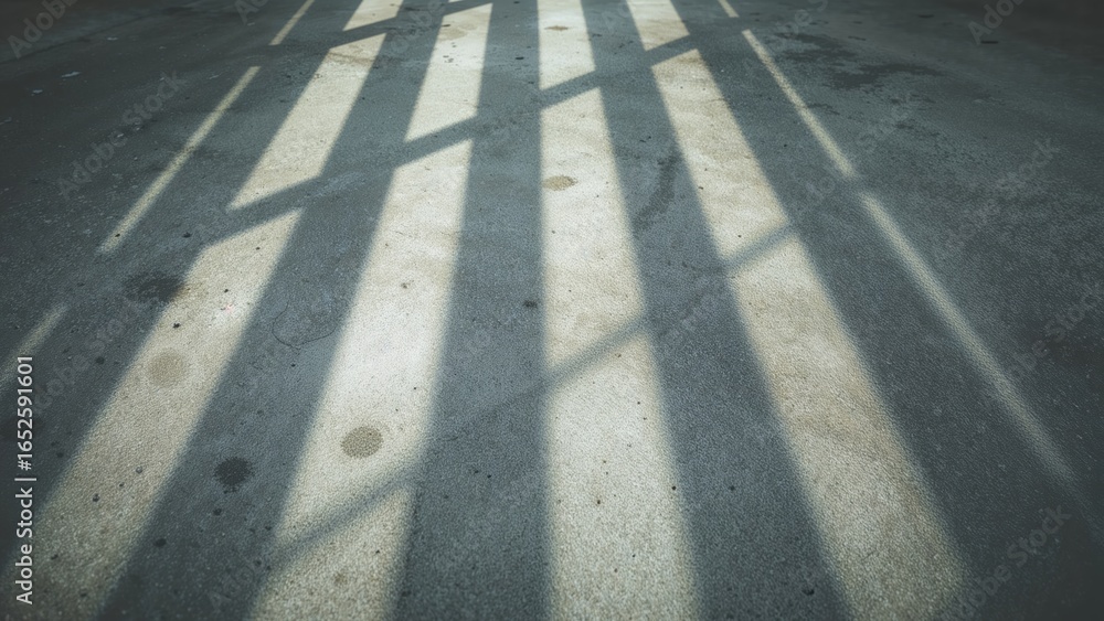 Poster striped shadow patterns on concrete enhanced by filtering