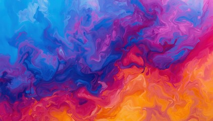 Fototapeta premium Vibrant swirling colors of blue pink and orange abstract background