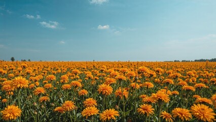 Fototapeta premium Expansive Strawflower Garden under the Sun