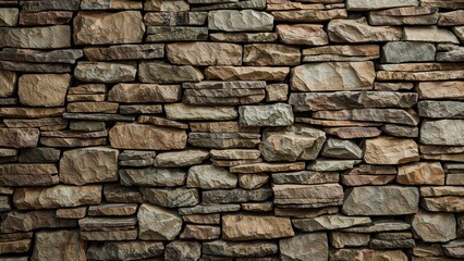 Fototapeta premium Background of a brick wall composed of natural stones