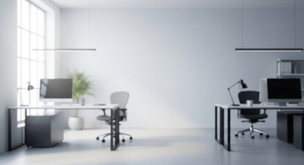 Bright, minimalist office blur with soft natural light. Clean backdrop for product mockups & digital overlays.