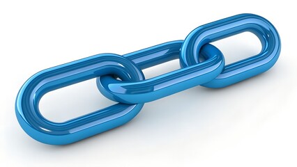 Obraz premium Chain link Icon isolated on white - Blue chain icon - 3d rendering.