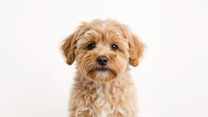 Tiny canine against a plain white backdrop