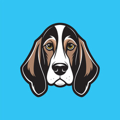 Basset hound head silhouette vector File