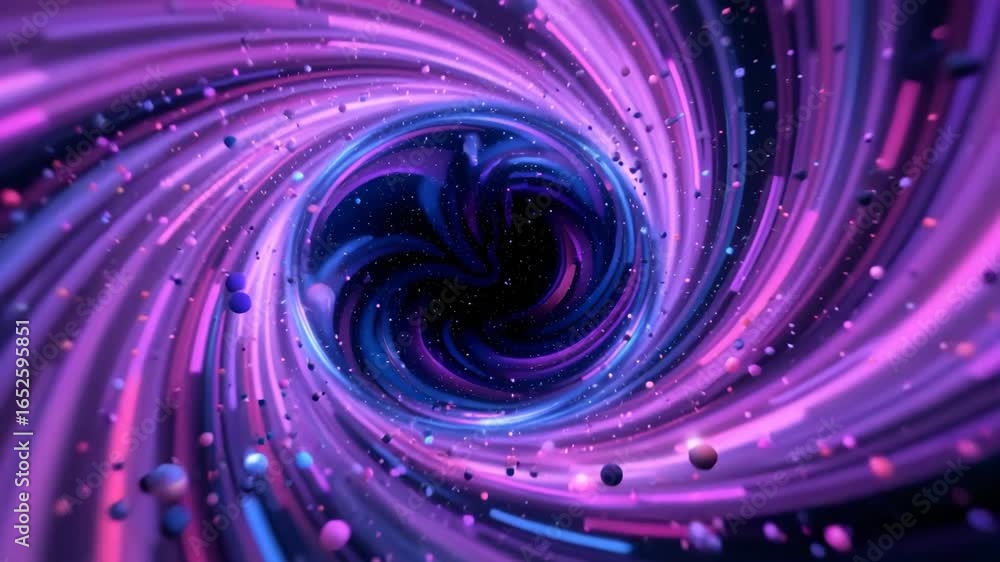 Poster cosmic swirl: a mesmerizing digital rendering of a swirling vortex in the vastness of space, showcas