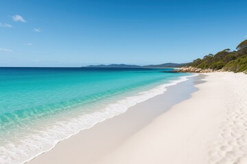Obraz premium Untouched coastal paradise with pristine beaches and vibrant blue waters during spring season