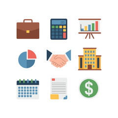 Business and finance icons for presentations and digital media