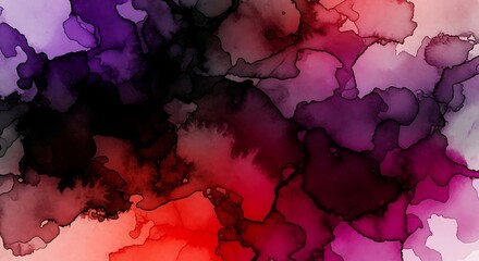Vibrant Abstract Alcohol Ink Background with Purple, Red, and Black Hues
