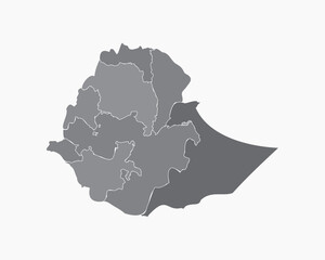 Ethiopia map on white background vector 