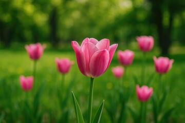 Obraz premium Springtime floral display in an urban setting