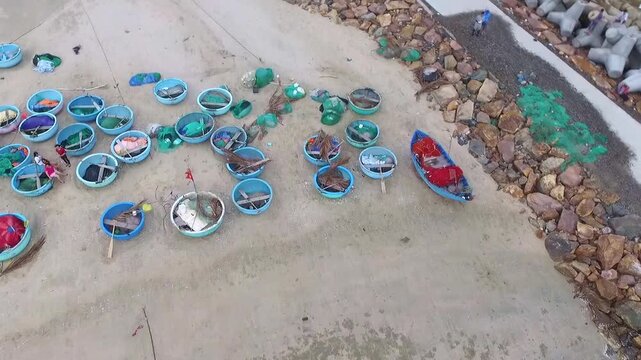 Aerial drone footage of Ong Dia Rock Beach in Phan Thiet Binh Thuan Travel in Vietnam