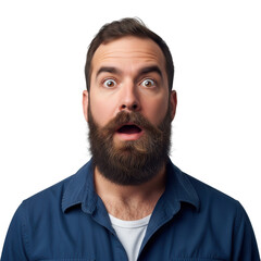 Obraz premium Man with shocked expression isolated on transparent background