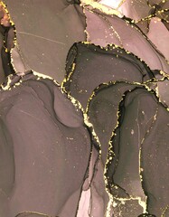 Abstract marbled design with gold accents