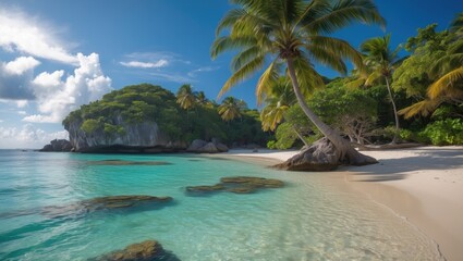 Obraz premium Hidden Bay in the Famous Anse Source d'Argent Location