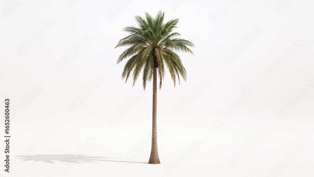 Poster individual palm tree displayed on an empty white canvas