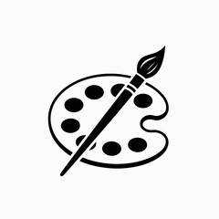 palette with brushes