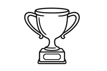 Trophy cup outline icon. Simple vector line art illustration. Award for winner, symbol of victory, success, achievement. First place prize for champion in competition.