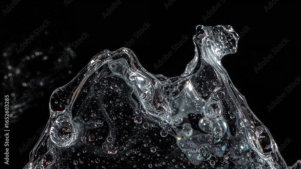 Aufkleber bubble foam isolated on black background with a clipping path texture