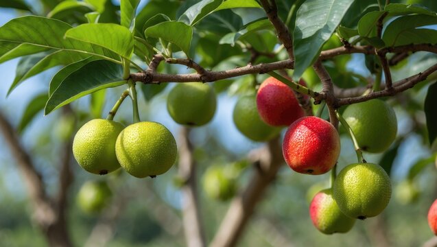 Fresh Green Siriguela Fruit Native to Brazil