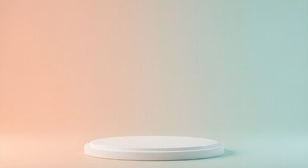 Pastel gradient studio background with soft light and podium, featuring empty space in the center, perfect for modern product mockup and branding design.