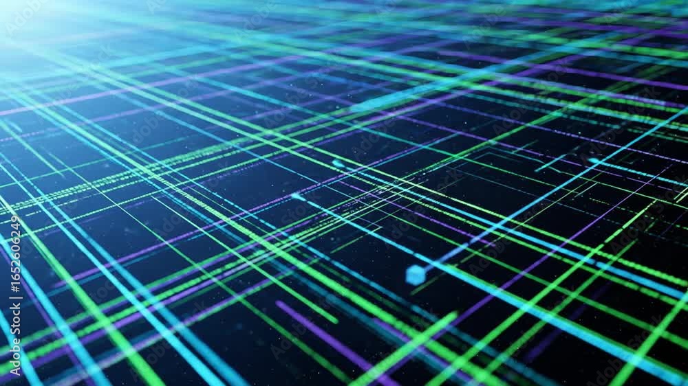 Poster abstract data flowing through digital network technology