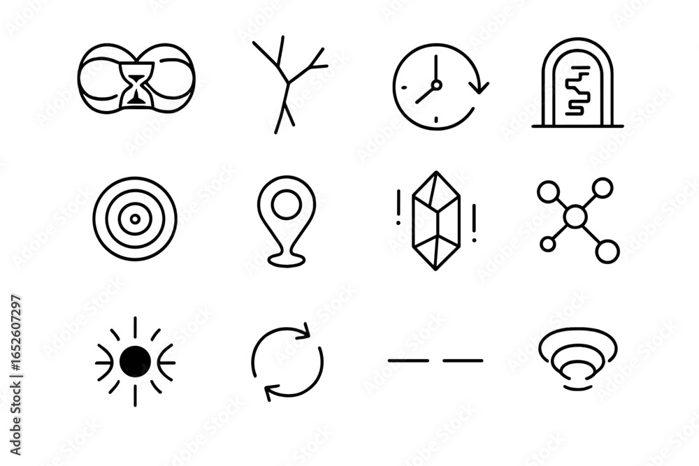 Poster vector icons time gap icon moment flow timeless anomaly asynchronous rewind loop