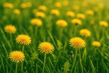 Fototapeta premium The resilience of dandelion flowers as common pests
