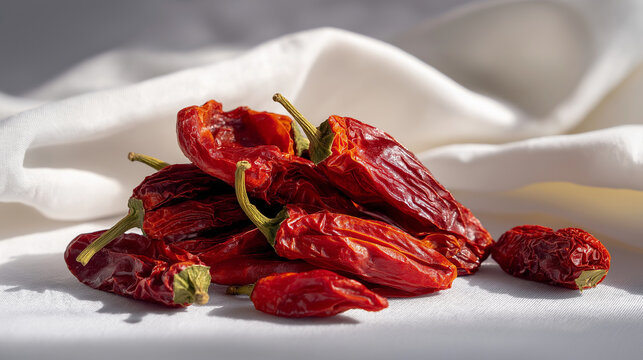 Sun-Dried Peppers and Dolma on White Background - Powered by Adobe