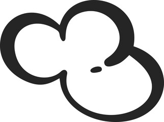 Soap foam with bubbles. Bath suds outline illustration. Abstract funky playful design element. Shampoo fizzy cloud