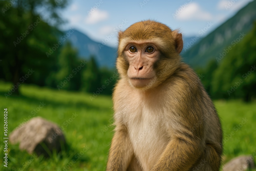 Poster Macro shot focusing on a monkey's features