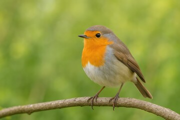 Fototapeta premium Nature Scene Featuring a European Robin Bird