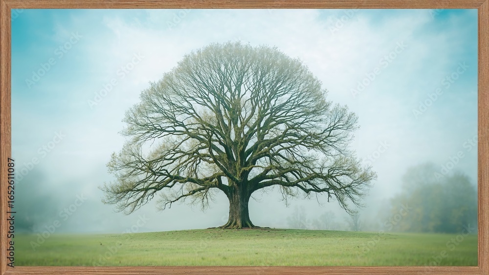 Poster blurred large tree with abstract backdrop