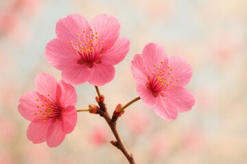 Obraz premium Close-up of blooming pink apricot flowers heralding springtime