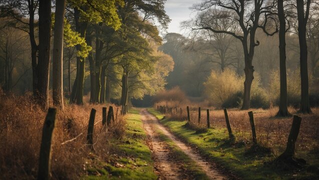 Picturesque Landscape of a Woodland in Essex