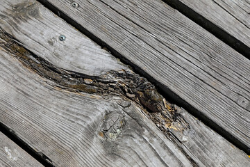 Some of the planks on the jetty are rotting