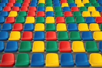 Fototapeta premium Colorful Stadium Chairs Display