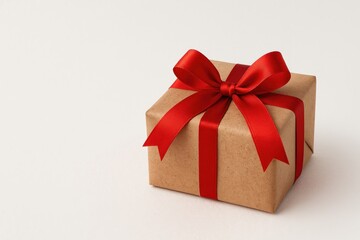 Fototapeta premium Festive gift set against a white background