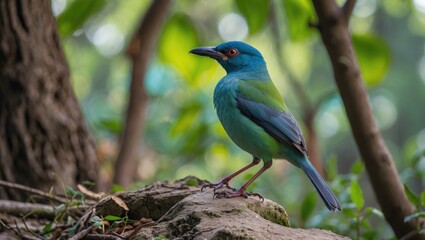 Obraz premium Sightings of the common hill myna near a well-known lake in Kolkata