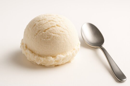 Delicious vanilla-flavored ice cream isolated against a white backdrop