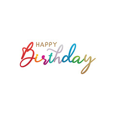 Happy birthday colourful text png illustration images 