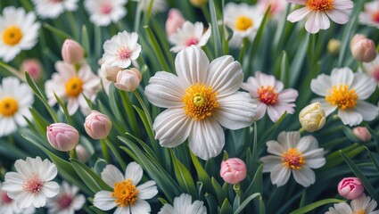 Obraz premium Close-up of a freshly blossomed flower for a cheerful vibe