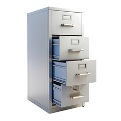 Metallic FourDrawer Filing Cabinet A Study in Industrial Design and Organization