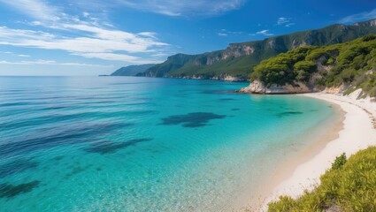 Beautiful coast adorned with sparkling blue waters