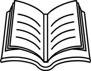 Vector illustration of an open book with blank pages, a symbol of education, knowledge, and learning