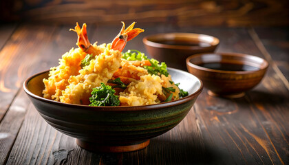 Lightly battered vegetable tempura on plate.