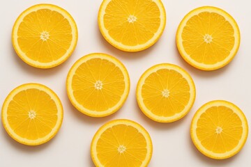 Obraz premium A set of eight fresh orange segments displayed against a white background