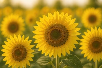 Obraz premium Macro shot of sunflower pollen against a soft-focus backdrop