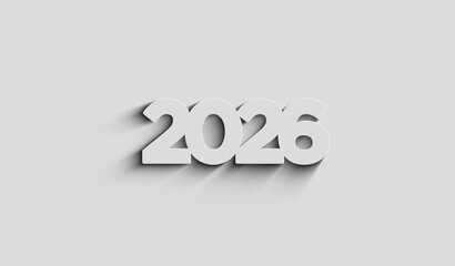 2026 year futuristic neon symbol digital concept 3d illustration